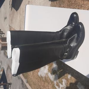 Michael Kors Arley Black Leather Riding Boots